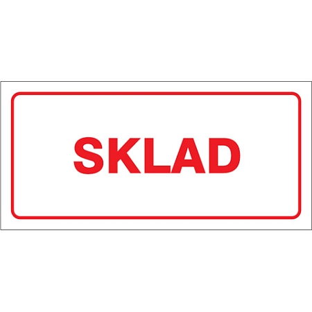 Značka Sklad, samolepicí fólie, 100 × 210 mm
